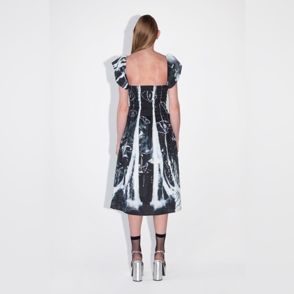 NWT Ahiri Abstract eye print smocked midi dress - Picture 3 of 10